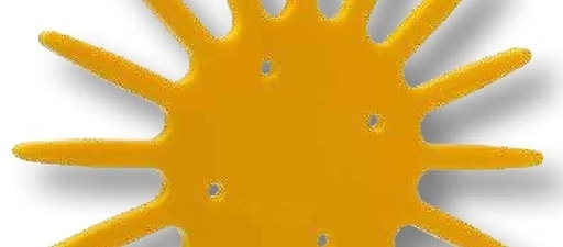 [AMAT3-158896] K.U.L.T. Deget tip stea - Mediu, galben, pentru sol cu duritate medie include suruburi M8 x 40 si piulite