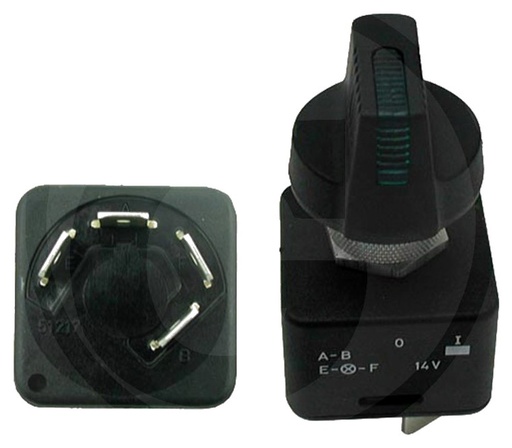 [AMAT3-161235] Comutator rotativ - Buton cu lumină de control (verde)