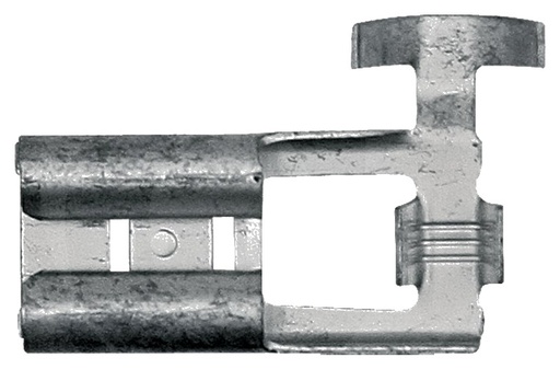 [AMAT3-160375] Manșon fișă plată cu cioc opritor unghiular, preformat, strălucitor, alamă, de la 2,5 mm² la 4 mm², Lățime de conectare 