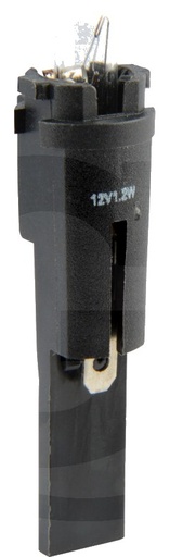 [AMAT3-161400] Lampa cu soclu din plastic - 12V1,2W / MFSL neagra