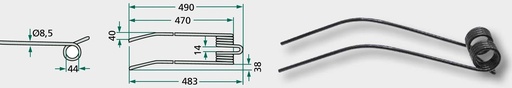 [AMAT3-163692] Gheare elastice U.V. 10 490 mm