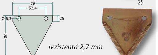 [AMAT3-163762] Lamă - zimțat în partea de sus, zimțat fin