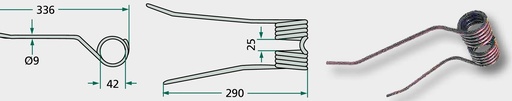 [AMAT3-164004] Gheare elastice - dreapta arcuita (rosie, marcaj galben)