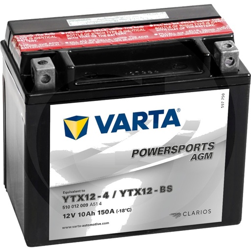 [AMAT3-171401] Varta Baterie POWERSPORTS AGM 12 V / 10 Ah - Baterie de pornire, încărcată uscat, cu pachet acid, fără întreținere
