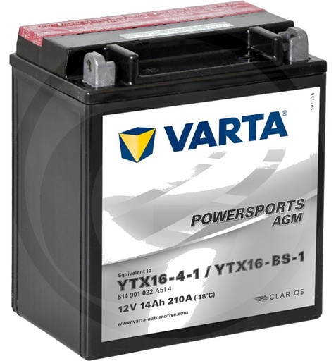 [AMAT3-171408] Varta Baterie POWERSPORTS AGM 12 V / 14 Ah - Baterie de pornire, încărcată uscat, cu pachet acid, fără întreținere