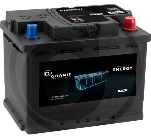 [AMAT3-170940] ENDURANCE ENERGY Baterie AGM 12V 60Ah 640A - Baterie AGM, fără întreținere