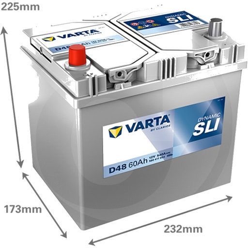[AMAT3-171463] Varta BLUE Dynamic D48 - Baterie de pornire cu tehnologie Ca / Ca, umpluta si incarcata, fara intretinere