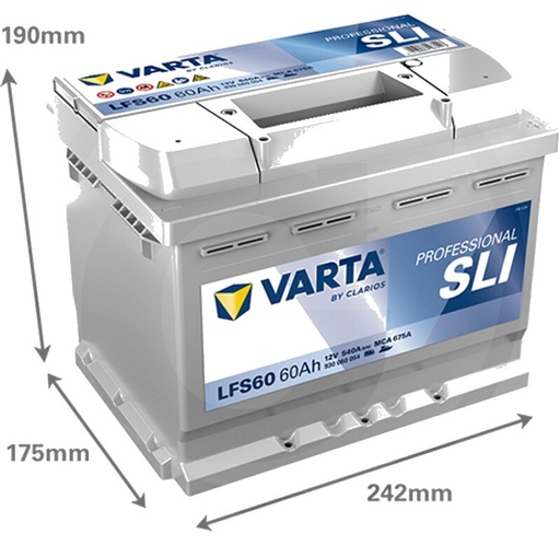 [AMAT3-171475] Varta Baterie de pornire 12V / 60Ah - Baterie de pornire, fără întreținere, ideală pentru motoarele de ambarcațiuni