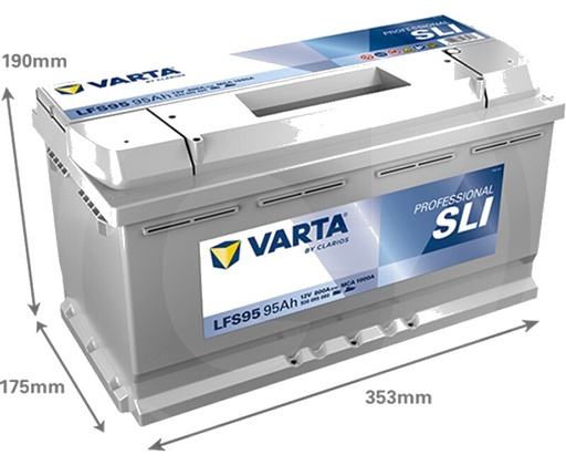 [AMAT3-171478] Varta Baterie de pornire 12V / 95Ah - Baterie de pornire, fără întreținere, ideală pentru motoarele de ambarcațiuni
