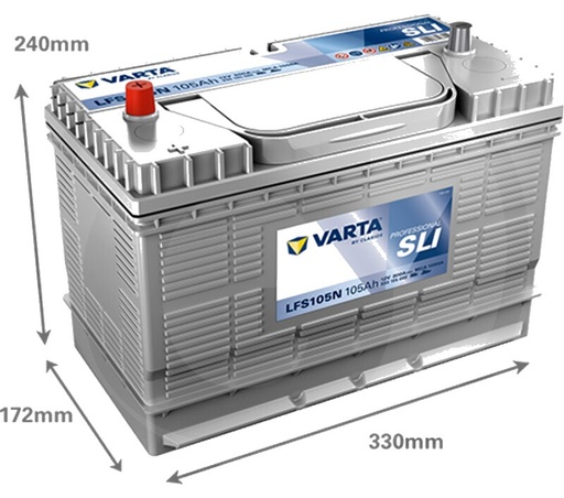 [AMAT3-171480] Varta Baterie de pornire 12V / 105Ah - Baterie de pornire, durabilă și fără întreținere, ideală pentru utilizare sezonie