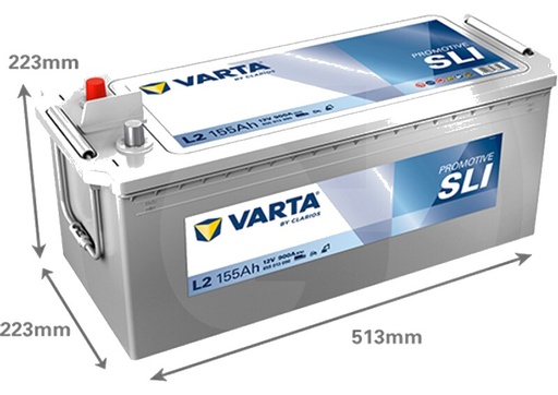 [AMAT3-171565] Varta ProMotive Heavy Duty L2 - ProMotive Black L2 - 12V 155Ah 900A HD L x W x H: 513 x 223 x 223