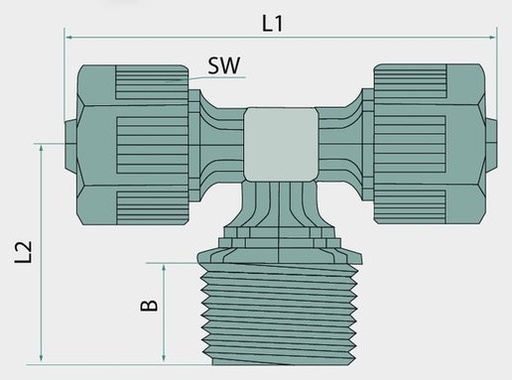 [AMAT3-171622] A-TEk-6/4-1/8-PP Racord tip T, filet exterior R 1/8"