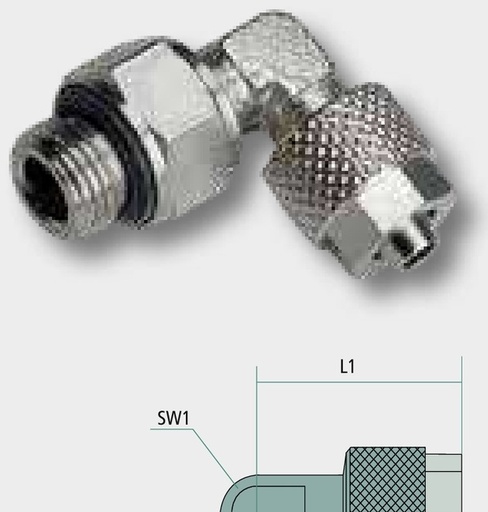 [AMAT3-171771] A-WEd-6/4-1/4-MSv Racord în unghi, filet exterior G 1/4"