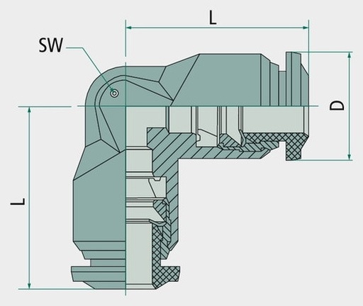 [AMAT3-172150] BK-WV-4-MSv Conector unghiular 17 mm