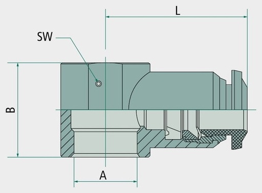 [AMAT3-172158] BK-WV-14-MSv Conector unghiular 32,5 mm