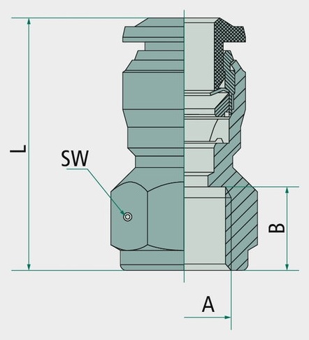 [AMAT3-172174] BK-GA-4-M5-MSV Racord drept cu filet interior M5