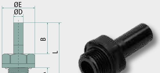 [AMAT3-172251] B-GES-4-1/8-KU-H2O Conector drept cu filet 18 mm