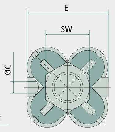 [AMAT3-172487] B-YE2-4-1/4-KU Racord tip Y cu filet ext R 1/4"