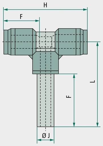 [AMAT3-172554] B-TVr-16-12-KU Conector T Plastic,