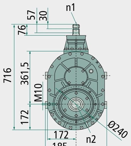 [AMAT3-175444] Transmisie carcasa din fonta seturile de roti sunt zimtate drept si intarite Valoare turatie: n = 2000 1/min. Greutate: 