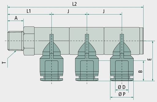 [AMAT3-172650] B-YVTEdk3-8-3/8-KU Racord tip Y cu filet R 3/8"