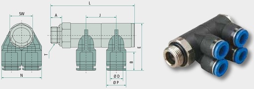 [AMAT3-172668] B-YVTEd2-4-3/8-KU Racord tip Y cu filet G 3/8”