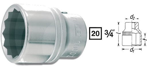 [AMAT3-176098] Hazet Cap cheie tubular? (dublu-hexagonal?) 58 mm