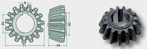 [AMAT3-178202] Pinion conic - 15 dinti