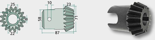 [AMAT3-177498] Pinion conic - interior, 16 dinti