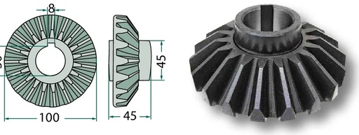 [AMAT3-177537] Pinion conic - 19 dinti