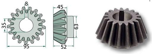 [AMAT3-179100] Pinion conic - 17 dinti