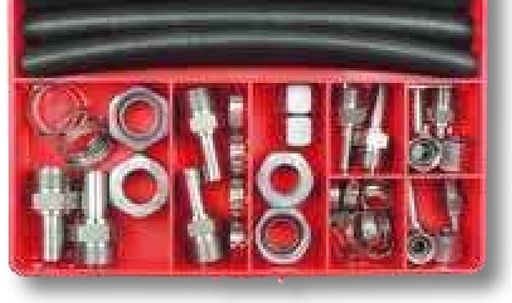 [AMAT3-180425] Set reparatie conducte instalatie AC - 54 de piese, în cutie compartimentată din plastic, pentru toate conductele de aer