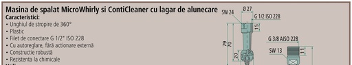 [AMAT3-185660] Lechler Cap curățare recipiente Micro Whirly - rotativ, cu rulment simplu
