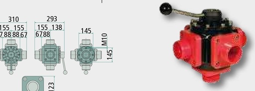 [AMAT3-186779] POLMAC Robinet cu bila in 5 cai - 2 1/ 2
