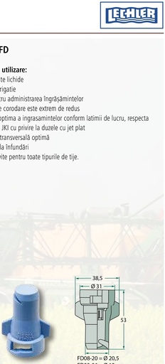 [AMAT3-186308] Lechler Duza pentru ingrasamant lichid 130° verde deschis
