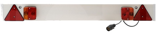 [AMAT3-187802] Bara remorca cu lampa din plastic, complet cablata, cu lampi cu 3 functii, reflector triunghiular, cu mufa cu 7 pini