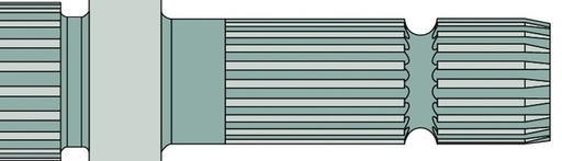 [AMAT3-187930] Capat final priza de putere Lungime: 182,6 mm 1 3/4 ", 20 caneluri 1000 rpm