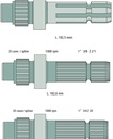 Capat final pentru priza de putere Lungime: 136 mm 1 3/8 ", 21 caneluri 8 orificii