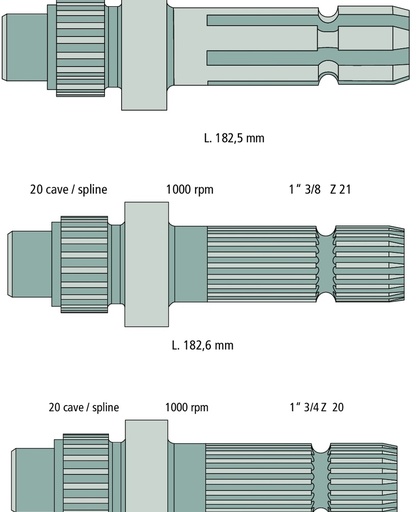 [AMAT3-187931] Capat final pentru priza de putere Lungime: 136 mm 1 3/8 ", 21 caneluri 8 orificii