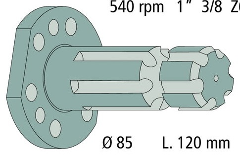 [AMAT3-189086] Capat final pentru priza de putere Lungime: 120 mm 1 3/8 ", 6 caneluri pentru 540 turatii/min.