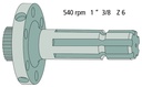Capat final pentru priza de putere Lungime: 153 mm 1 3/8 ", 6 caneluri 30 dinti