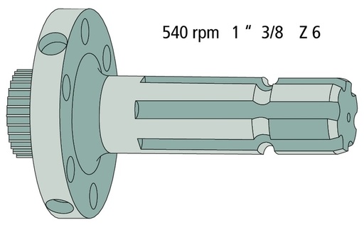 [AMAT3-188102] Capat final pentru priza de putere Lungime: 153 mm 1 3/8 ", 6 caneluri 30 dinti
