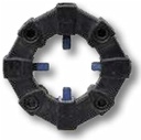 Cuplaj elastic - Incl. accesorii surub: 4 bucati ISO4762 14X045 08.8-IP si stift de tensionare: 4 bucăți ISO4762 14X050 
