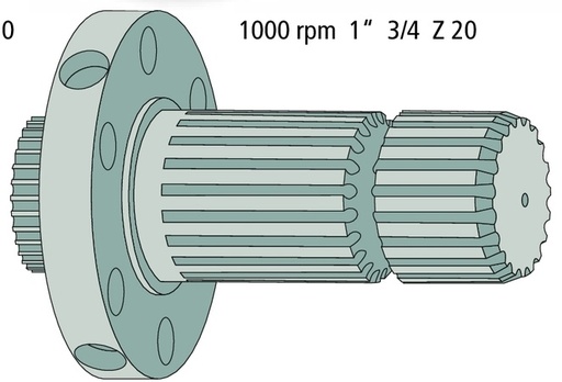 [AMAT3-188278] Capat final priza de putere 1 3/4 ", 20 caneluri