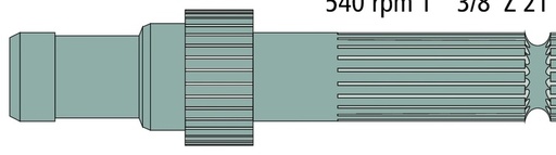 [AMAT3-188490] Capat final pentru priza de putere 540 rpm Lungime: 244,5 mm 1 3/8 ", 21 caneluri 33 dinti Diametru: 51,5 mm
