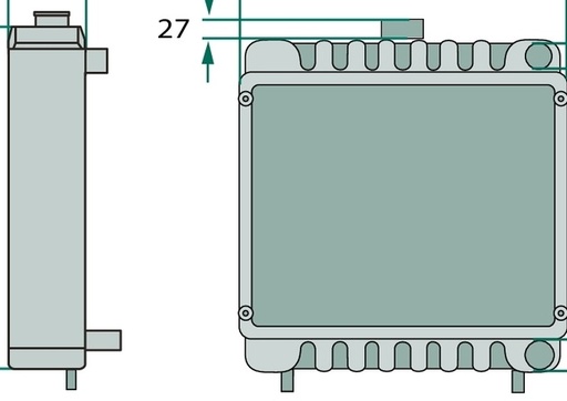 [AMAT3-194718] NRF Radiator - 2. Racord superior, Ø 19 mm 2. Racord inferior, Ø 18 mm