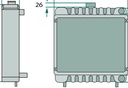 NRF Radiator - 2. racord sus 19 mm 2. racord jos 18 mm