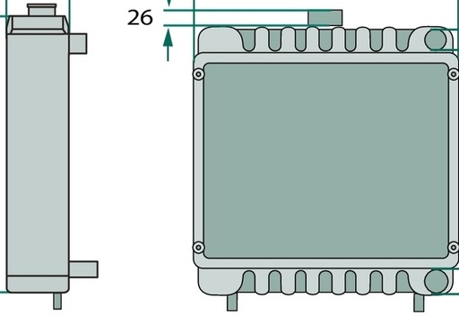 [AMAT3-194722] NRF Radiator - 2. racord sus 19 mm 2. racord jos 18 mm