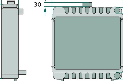 [AMAT3-194725] NRF Radiator - 2. racord sus 19 mm 2. racord jos 18 mm