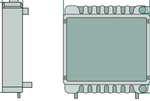 [AMAT3-195396] Radiator - 4 racorduri inferioare, 60/25/20/16 mm